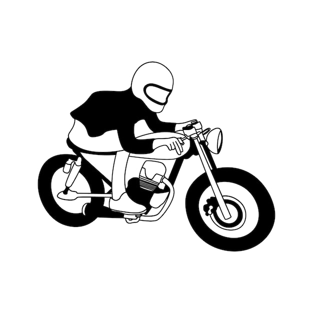 Caferacer motorrad-linienkunst.