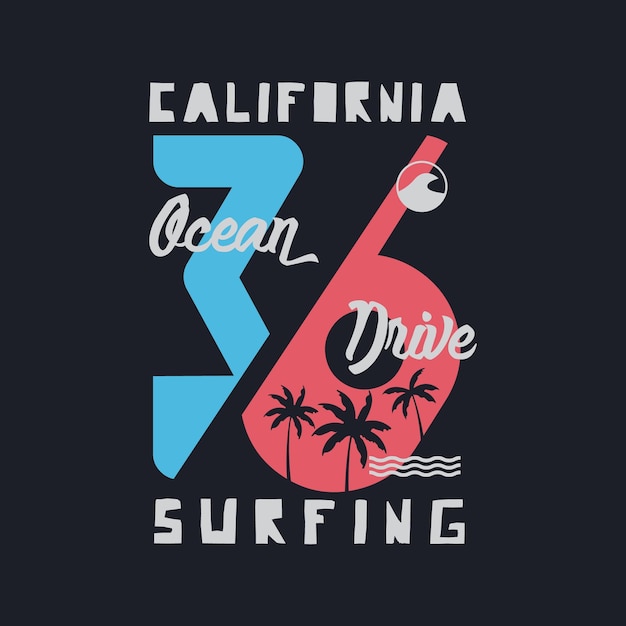 Vektor california-illustration typographie für t-shirt-poster-logo-aufkleber oder bekleidungswaren