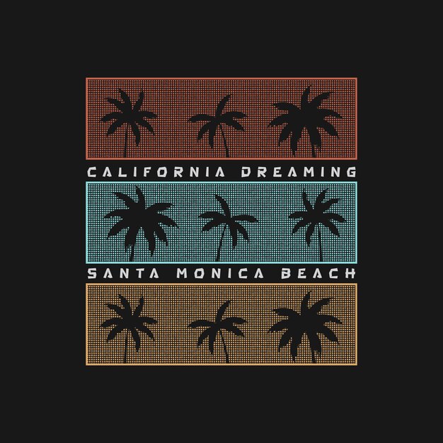 Vektor california venice beach illustration typographie für t-shirt poster logo aufkleber oder bekleidung