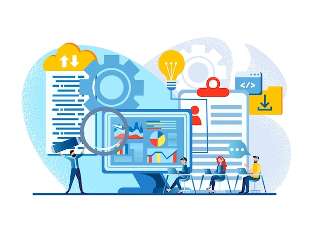 Call Center Kundendienst Technischer Service Online-Beratung Kontaktieren Sie uns Vektor-Illustration