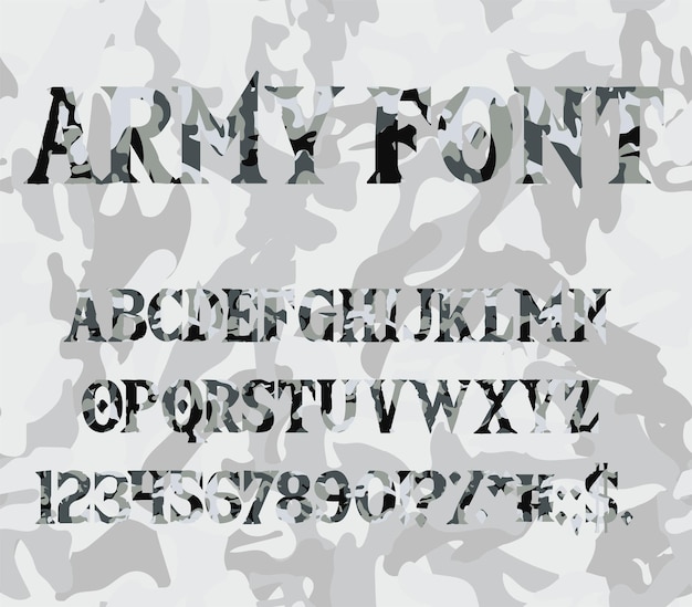 Camouflage moderne schriftart