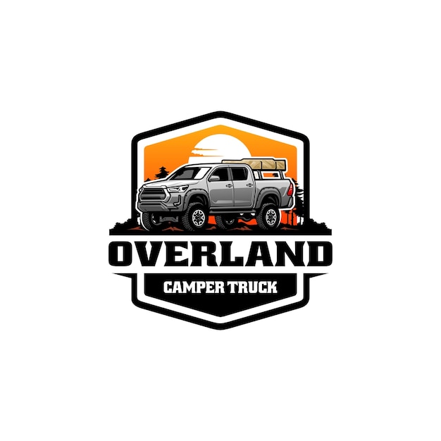 Camper-lkw-überlandfahrzeug-logo-vektor