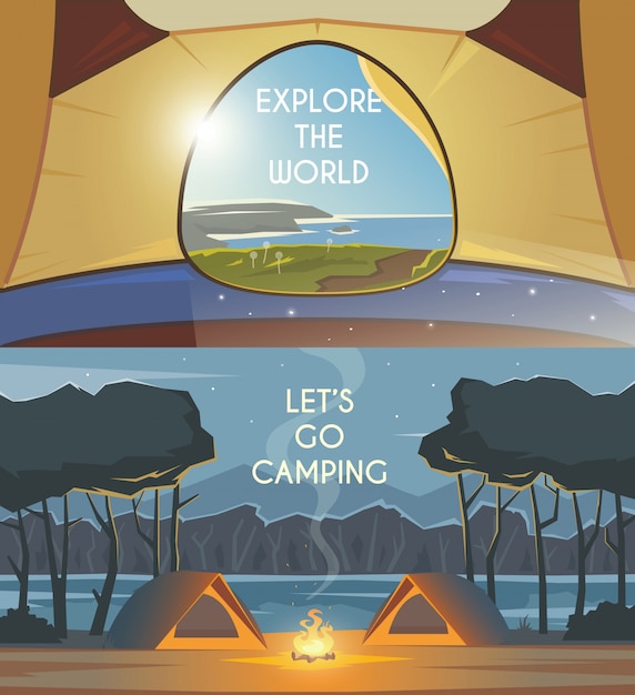 Camping banner.