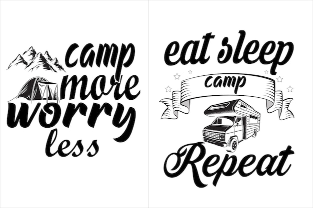 Camping designs bundle svg zitate t-shirt