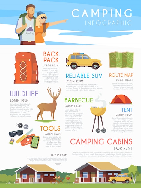 Camping infografik.