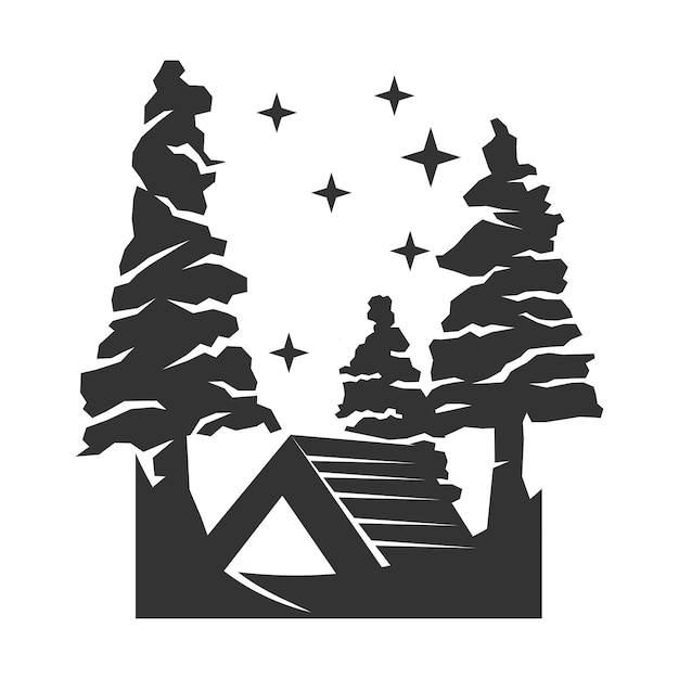 Camping logo zelt bergzeder symbol illustration markenidentität