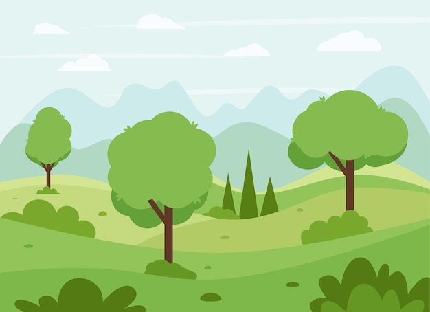 Camping mit einem Zelt in der Natur mit einem Feuer Vektor-Illustration im flachen Stil