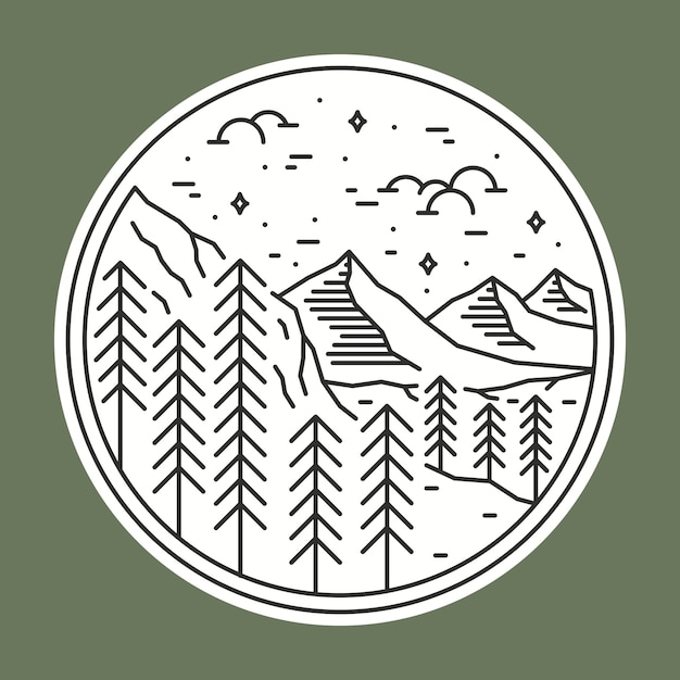 Camping natur wild abzeichen patch pin grafik illustration