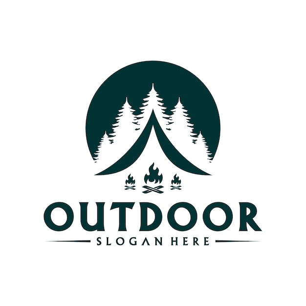 Camping outdoor-logo-design-vektorvorlage kreative camping-logo-konzepte