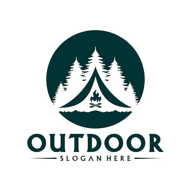 Camping Outdoor-Logo-Design-Vektorvorlage Kreative Camping-Logo-Konzepte