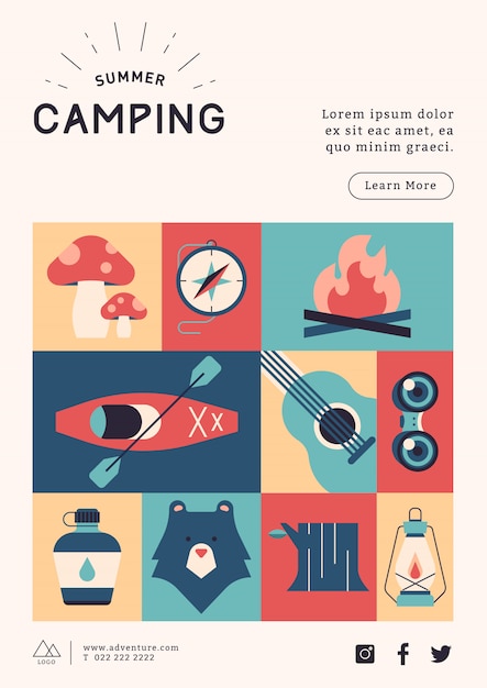 Camping plakat vorlage