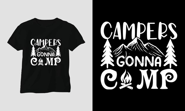 Camping svg design mit camp, zelt, berg, jangle, baum, band, wandersilhouette