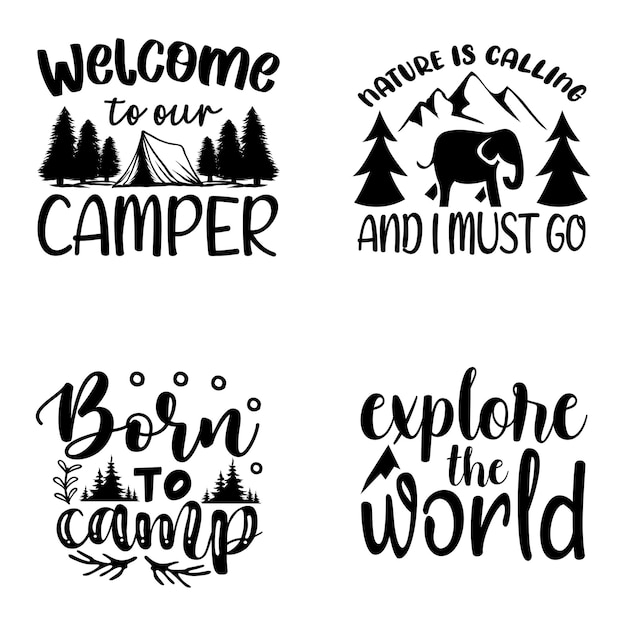 Camping svg zitate design