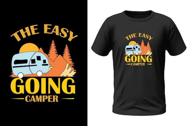 Vektor camping-t-shirt-design