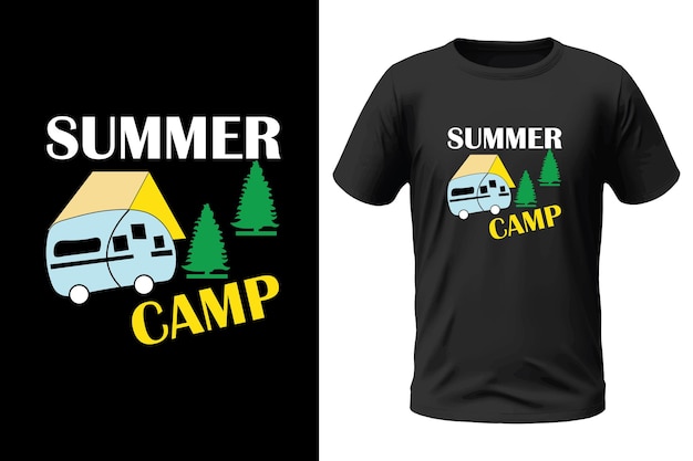 Vektor camping-t-shirt-design