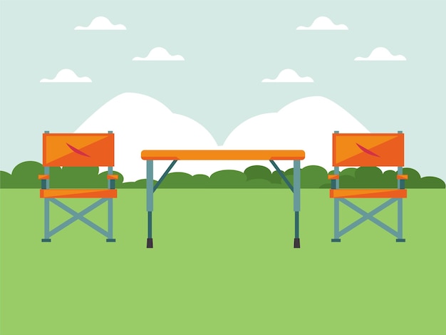 Camping-Tisch-Konzept-Illustration stilvoll und schön