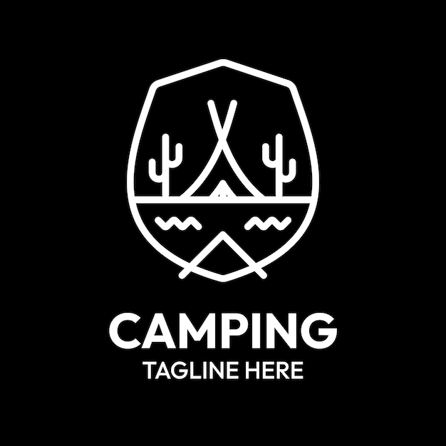 Camping Zelt Umriss Logo geometrisch