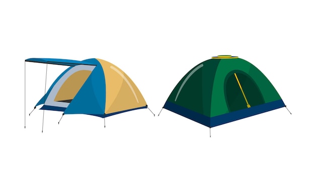 Camping zelte isoliert vektor-illustration