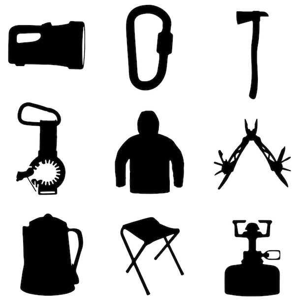 Campingausrüstung Silhouette Pack