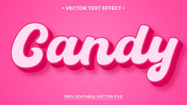 Candy 3D-bearbeitbare Texteffekt-Mockup-Vorlage für rosa Texteffekte