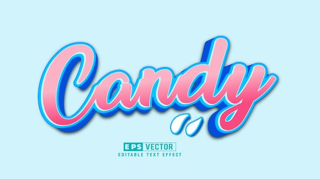 Candy editierbarer texteffekt vektor 3d-stil