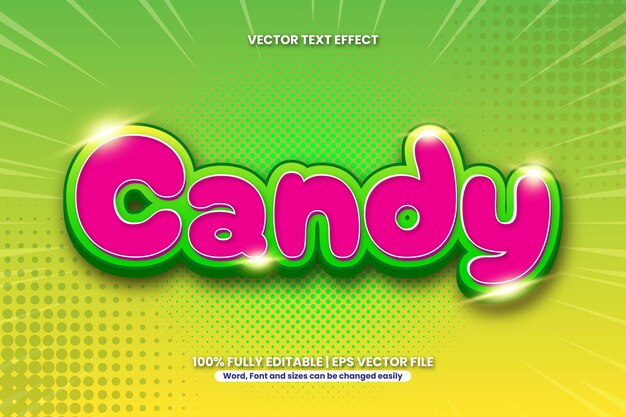 Vektor candy text effect januari 2024 07