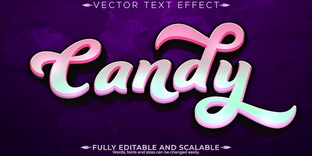 Candy-Text-Effekt bearbeitbar süßer und entzückender anpassbarer Schriftstil
