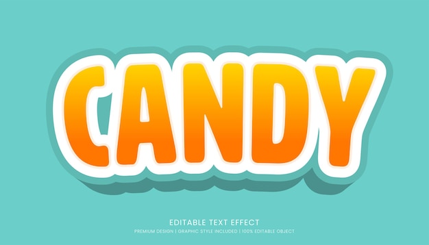 Vektor candy text-effekt-vorlage bearbeitbares design für geschäftslogo und marke