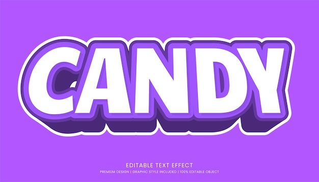 Vektor candy text-effekt-vorlage bearbeitbares design für geschäftslogo und marke