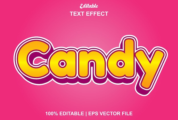 Candy-texteffekt mit rosa farbe und editierbar