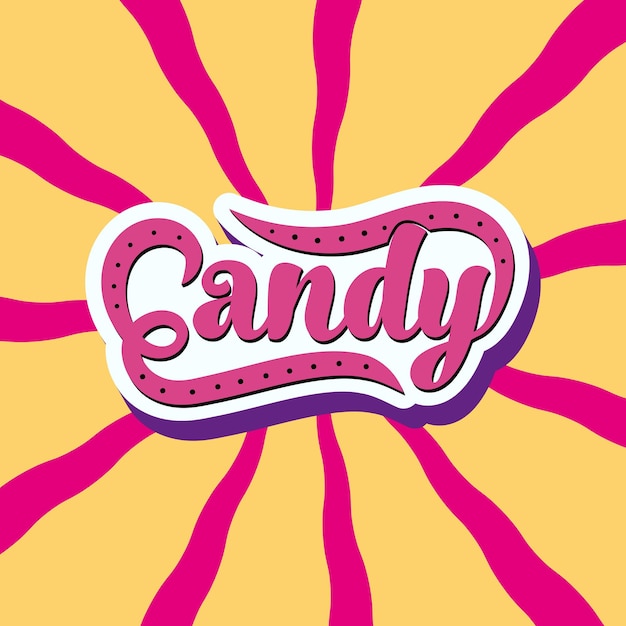 Candy-Typografie-Texteffekt-Design für Poster, Banner, Logo. Vektor