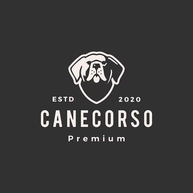 Cane korso hund hipster vintage logo symbol illustration