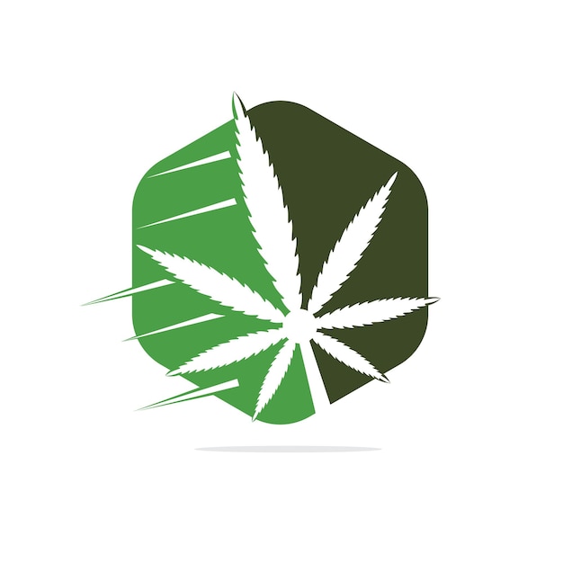 Cannabis-blatt-logo-design, marihuana-blatt-logo-design-vorlage, vektorillustration