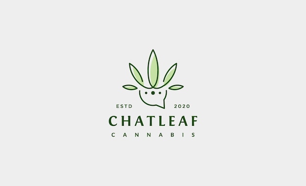 Cannabis-chat-talk-logo-vektor-design-illustration