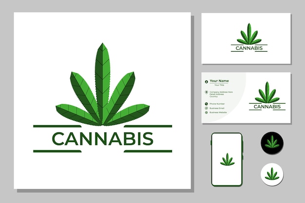 Cannabis farm green leaf logo-design