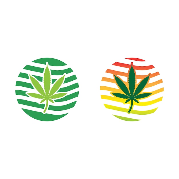 Cannabis-logo und marihuana-blatt-icon-vektordesign