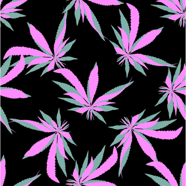 Cannabis nahtlose Muster für den Druck auf Stoff Herren Damenbekleidung T-Shirts Kleider Textilien rosa