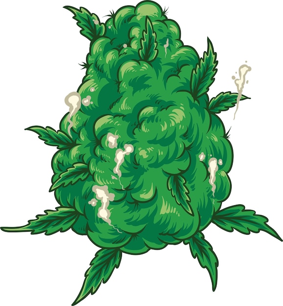 Vektor cannabis und grüner rauch illustration