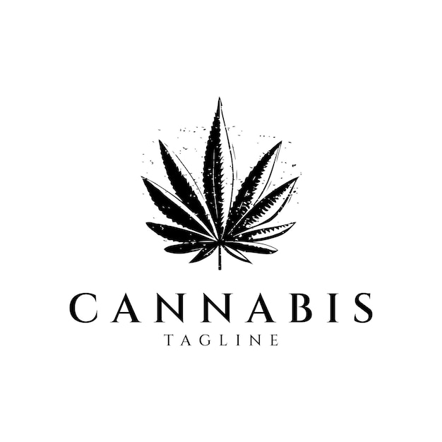 Vektor cannabis-vintage-logo-design-vektorillustration