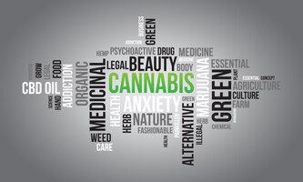 Vektor cannabis world cloud background health awareness vector illustration design concept
