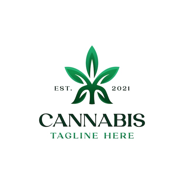 Cannabisblatt-logo-vorlage in weißem hintergrund isoliert