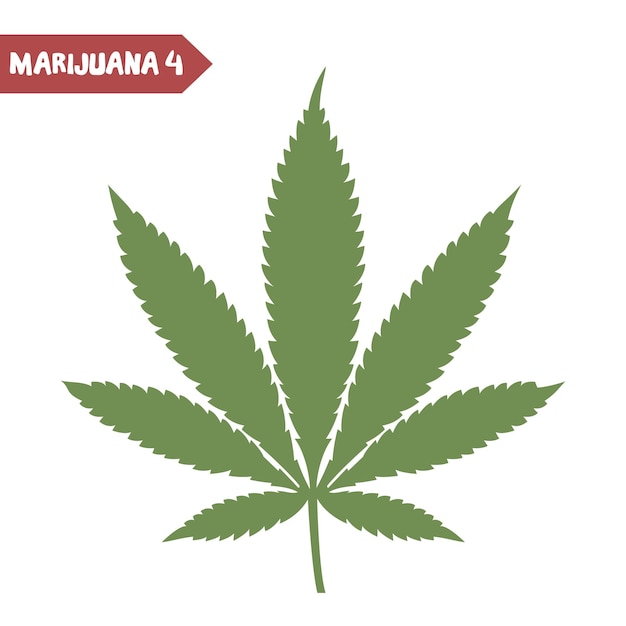 Cannabisblatt lokalisiert auf weißem Hintergrund