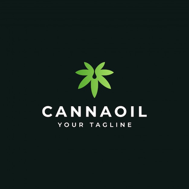 Vektor cannabisöl, marihuana-blatt, cbd, hanf-topf-logo-design