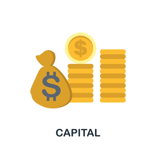 Capital-symbol einfaches element aus der wirtschaftssammlung creative capital-symbol für webdesign-vorlagen, infografiken und mehr