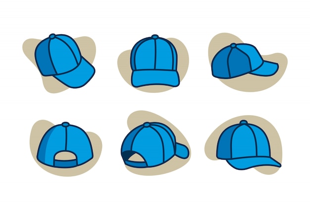 Vektor caps cartoon icon set