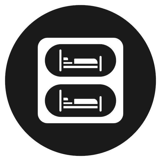 Vektor capsule hotel vektor-symbol kann für hotel management iconset verwendet werden