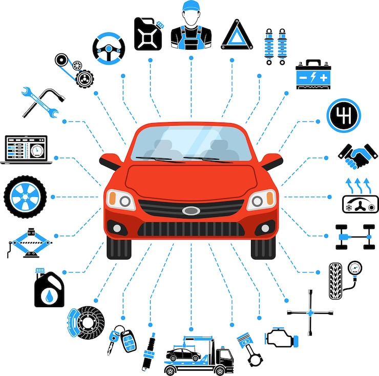 Vektor car service infografiken