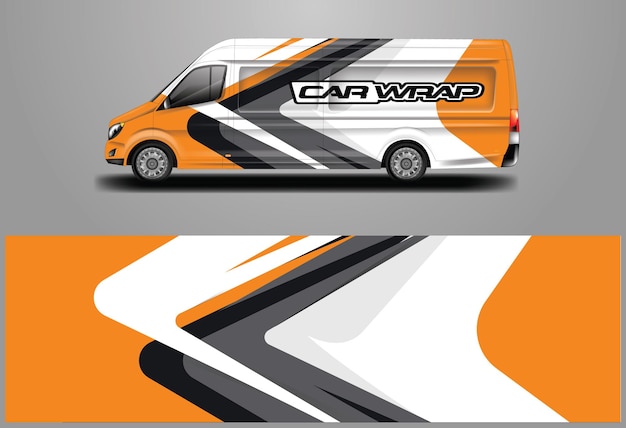 Car wrap van design vektorgrafik hintergrunddesigns für fahrzeuglackierung und fracht