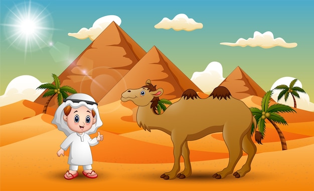 Caravans hütet kamele in der wüste