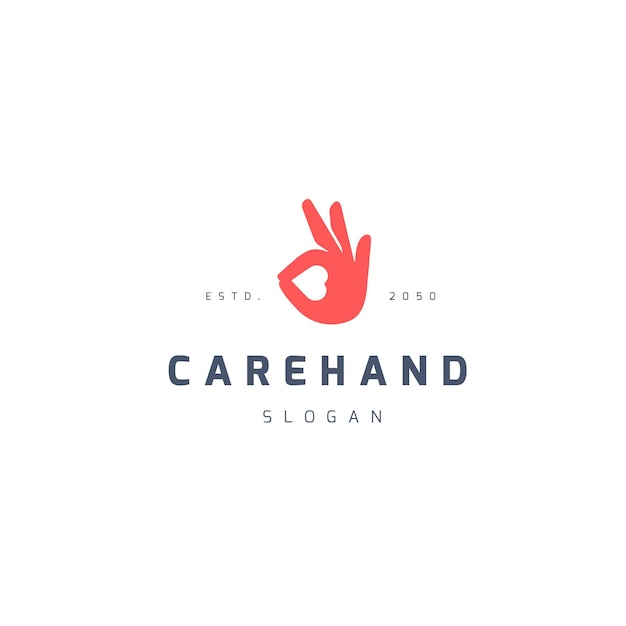 Vektor caring hand logo-design